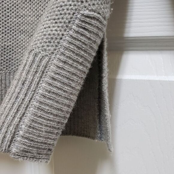 Talbots Sweater Womens M Gray Lambswool Blend Knit Cowl Pullover Tunic Lagenlook - Picture 7 of 9
